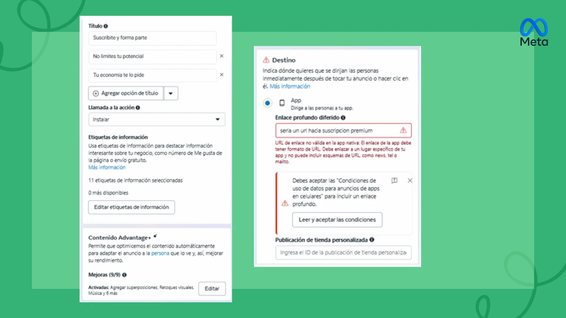 Creatividades del Ad Futurista Upselling